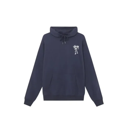Stussy Navy Blue Warrior Man Cotton Hoodie