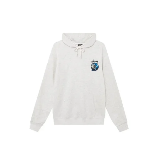 Stussy 8 Ball Logo Wool Hoodie White