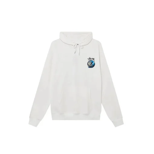 Stussy 8 Ball Logo Cotton Hoodie White