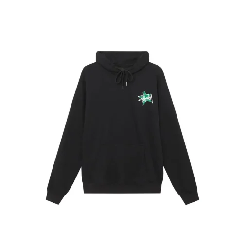 Stussy Star Pigment Dyed Cotton Hoodie Black