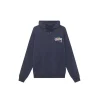 Stussy Basic Multicolour Logo Cotton Hoodie Navy Blue