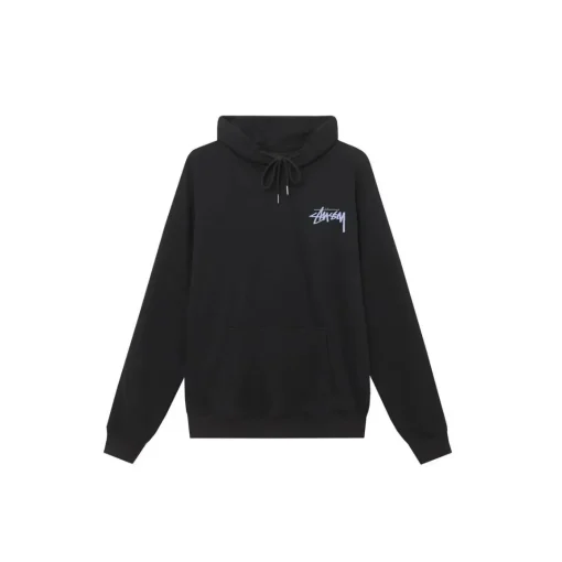 Stussy Basic Hoodie Black With White Logo