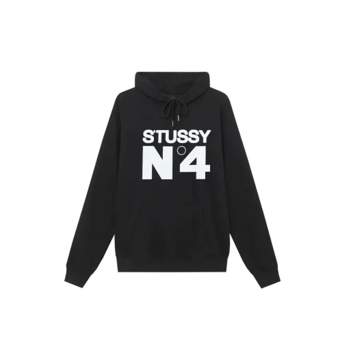 Stussy N4 Monogram Printed Hoodie Black