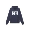Stussy N4 Monogram Printed Hoodie Navy Blue
