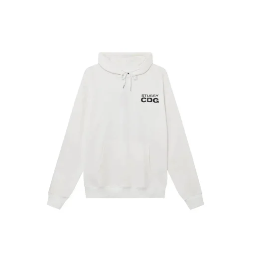 Stussy CDG Logo Hoodie White M1