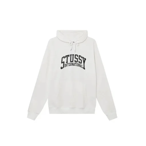 Stussy Logo Printed Hoodie White