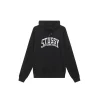 Stussy Logo Printed Hoodie Black