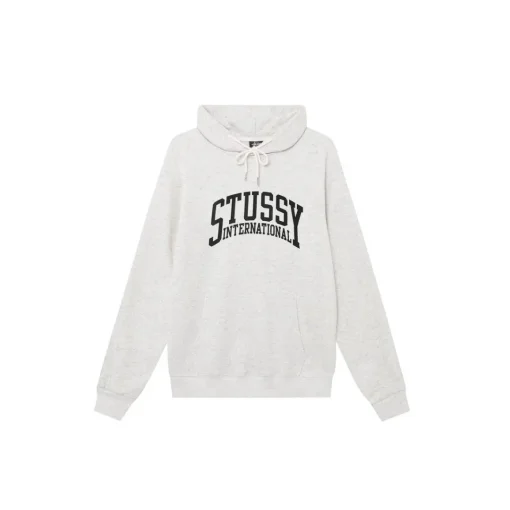 Stussy Logo Printed Wool Hoodie White