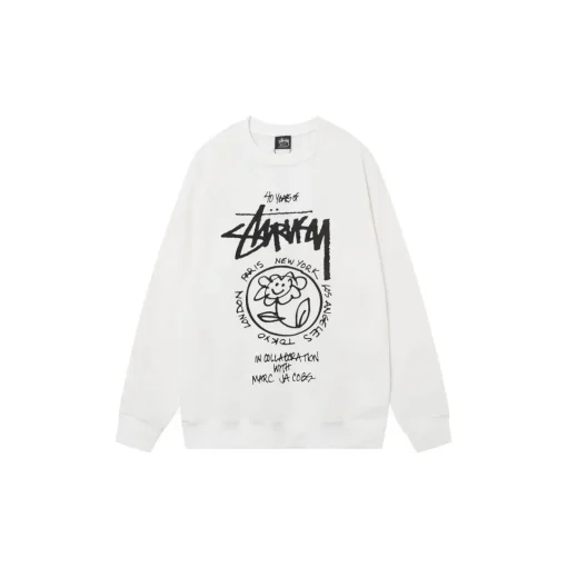 Stussy Logo Monogram Sweater White M1