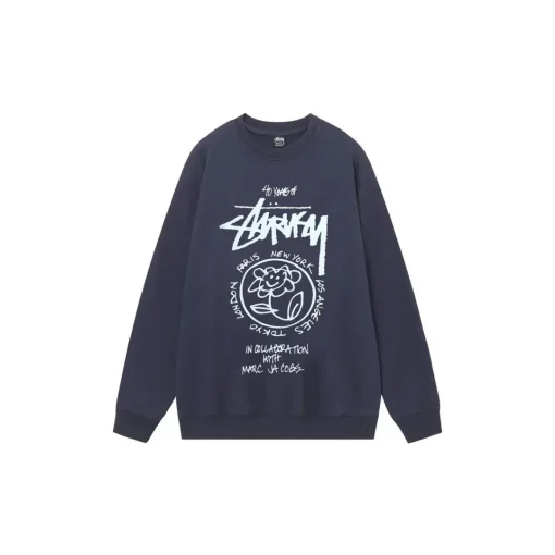 Stussy Logo Monogram Sweater Navy Blue