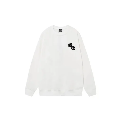 Stussy Dice Pigment Dyed Sweater White