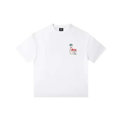 Stussy Kingpin Pigment Dyed T Shirt White