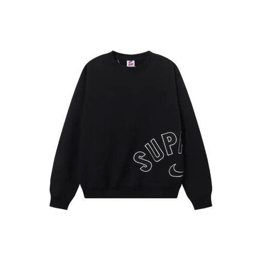 Supreme Crewneck Sweatshirt Black With Gray Logo