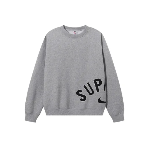 Supreme Crewneck Sweatshirt Gray With Black Logo