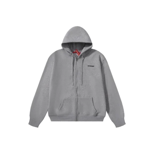 Supreme Zipper Hooded Hoodie Gray