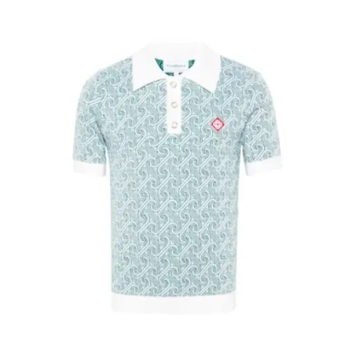 Casablanca jacquard monogram polo shirt