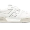 FENDI Match FF-appliqué leather sneaker chalk white