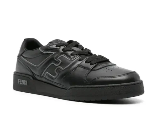 FENDI Match leather sneaker black