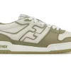 FENDI logo-patch sneaker olive green