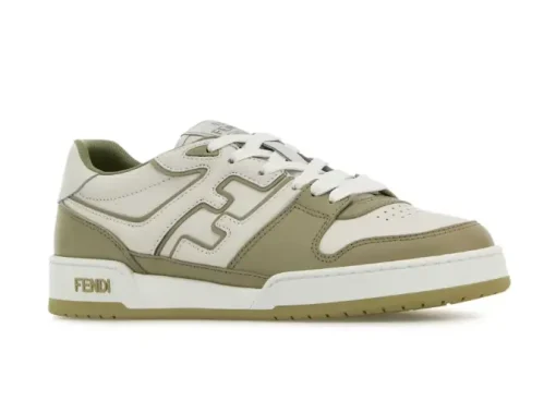 FENDI logo-patch sneaker olive green