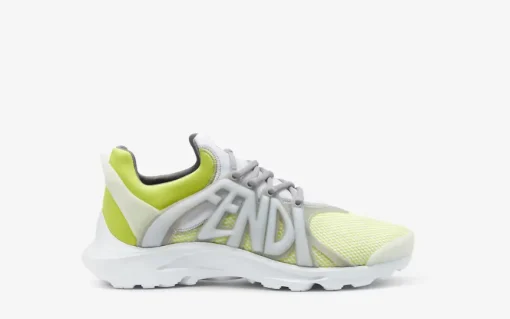 Fendi Tag Sneakers Yellow technical mesh