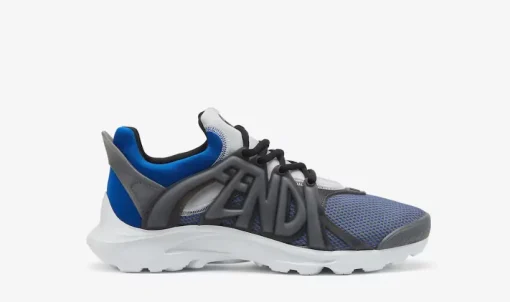 Fendi Tag Sneakers Blue technical mesh