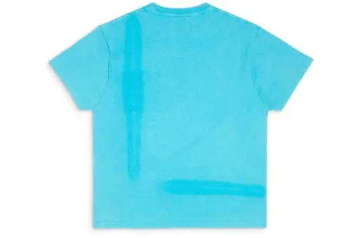 Gallery Dept. Hoodie Painted T-Shirt with Vintage-Look Logo, Turquoise