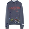 Lanvin x Gallery Abt.. Distressed Logo Hoodie Navy Blue