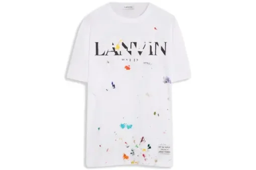Lanvin x Gallery Dept. Logos Printed T-Shirt With Paint Marks White