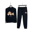 Palm Angels Teddy Bear-Print Cotton Tracksuit Black