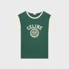celine blason regular t-shirt in cotton jersey MOSS GREEN