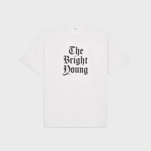 Celine Bright Young Loose T-Shirt In Cotton Jersey White