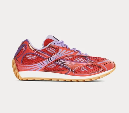 Bottega Veneta Women’s Orbit Low-Top Sneakers – Metallic Red & Wisteria Purple