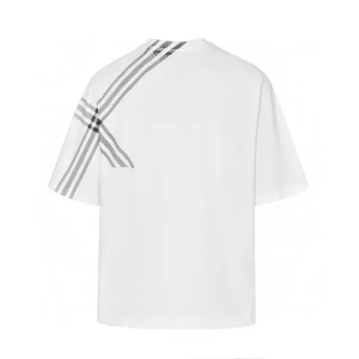 Burberry Check Sleeve Cotton T-Shirt White