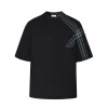Burberry Check Sleeve Cotton T-Shirt Black