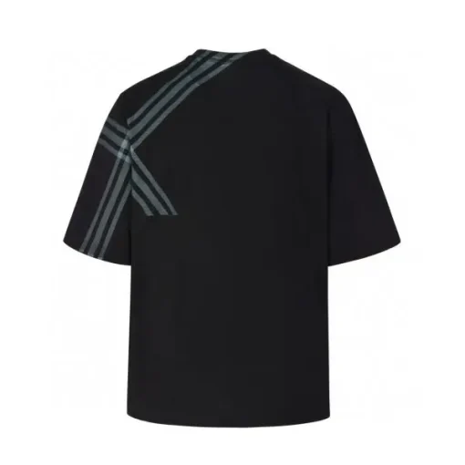 Burberry Check Sleeve Cotton T-Shirt Black