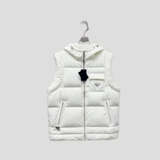 Prada Re-Nylon Puffer Vest White