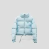 Prada Cropped Down Jacket Sky Blue