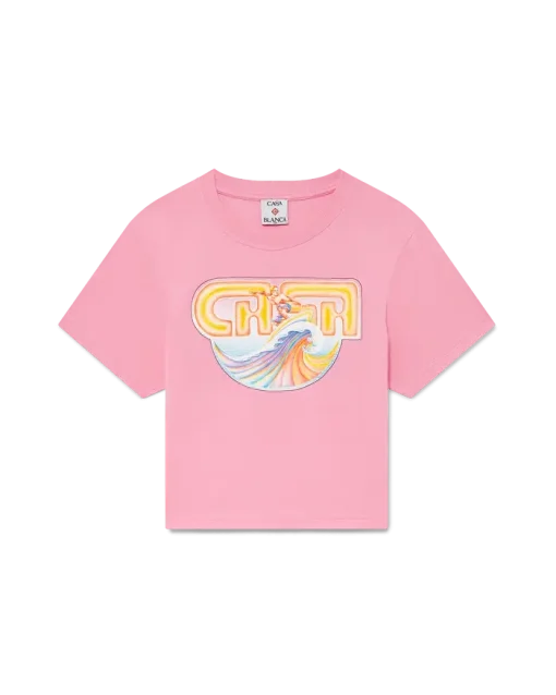 Casablanca Casa Surf Cropped T-Shirt Pink