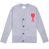 Ami Paris De Coeur wool Cardigan Grey