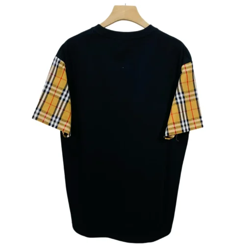 Burberry Check Sleeve Cotton T-shirt Black