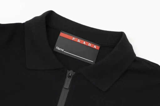 Prada Black Technical Polo T-shir Black