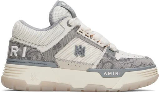 AMIRI Gray & Off-White Bandana Denim MA-1 Sneaker