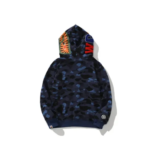 BAPE Shark Hooded Hoodie Blue