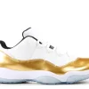 NIKE AIR JORDAN 11 LOW WHITE AND GOLD