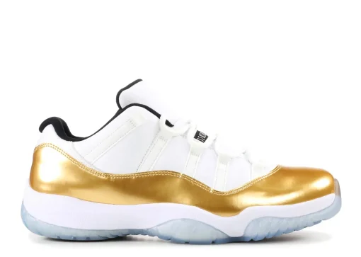 NIKE AIR JORDAN 11 LOW WHITE AND GOLD