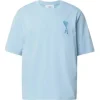 Ami Paris Ami De Coeur Tonal Boxy Fit T-Shirt Light Blue