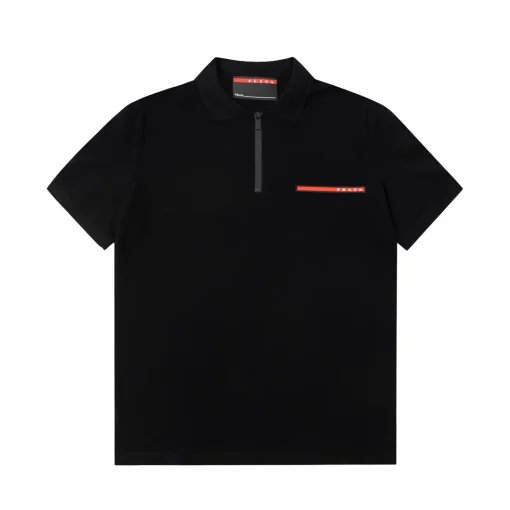 Prada Black Technical Polo T-shir Black