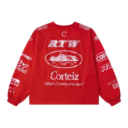 Corteiz Alcatraz Waterproof Windbreaker Crew Neck Radiant Red