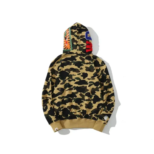BAPE Classic Shark Head Terry Full Zip Hoodie Yellow